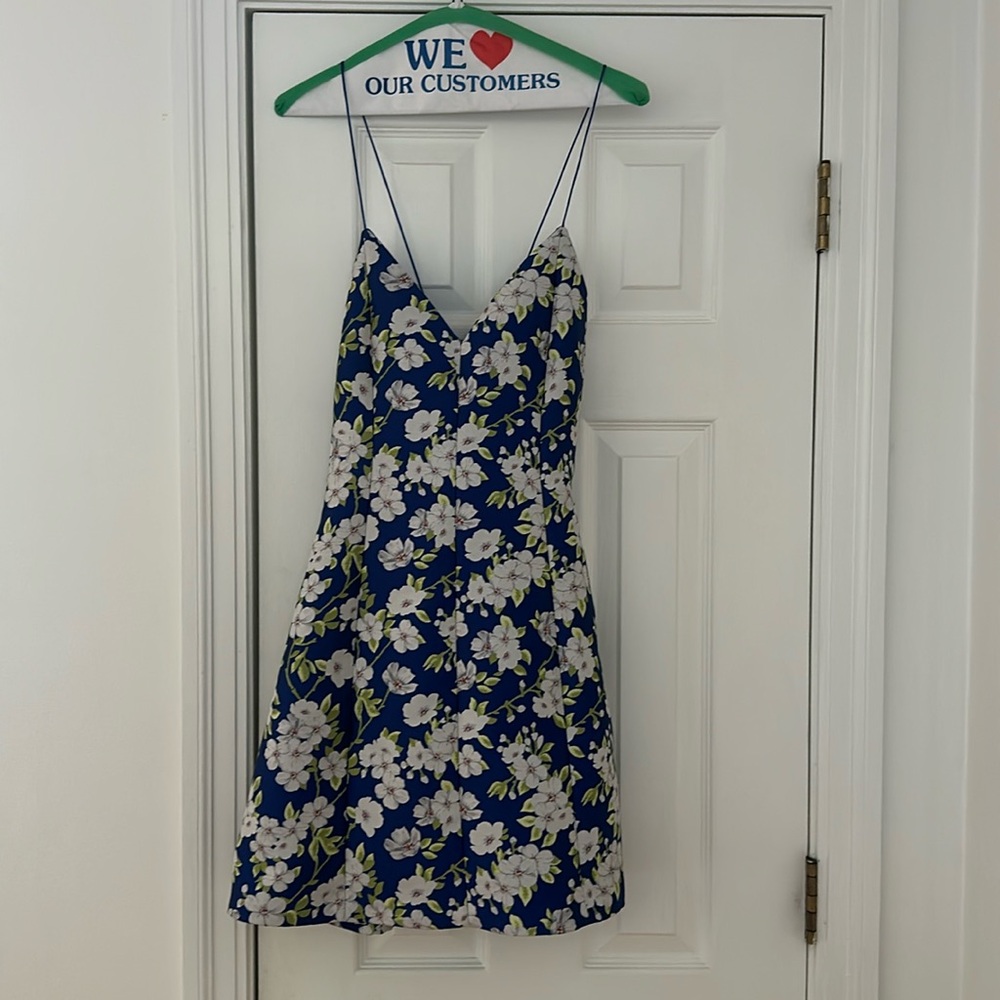 Alice + Olivia Blue Floral Mini Dress